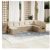 Image de Salon de jardin modulable rotin beige 8 pieces 8 personnes