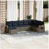 Image de Salon de Jardin avec Coussins 8 pcs, Canapés de Patio, Ensemble de Meubles, Mobilier de Terrasse Exterieur, Gris 3227090