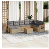Image de Salon de jardin modulable beige rotin 8 personnes 62 x 62 x 69 cm 9 pieces