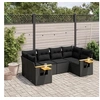 Image de Salon de Jardin avec Coussins 6 pcs, Canapés de Terrasse, Ensemble de Meubles de Patio, Mobilier d'Extérieur, Noir 3227098
