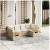 Image de Salon de Jardin avec Coussins 6 pcs, Canapés de Terrasse, Ensemble de Meubles de Patio, Mobilier d'Extérieur, Beige 3227101