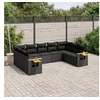 Image de Salon de jardin modulable resine tressee noir 9 pieces 9 personnes