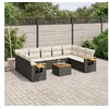 Image de Salon de Jardin avec Coussins 10 pcs, Canapés de Terrasse, Ensemble de Meubles de Patio, Mobilier d'Extérieur, Noir 3227120