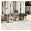 Image de Salon de jardin modulable resine tressee beige 9 personnes 62 x 62 x 69 cm 10 pieces