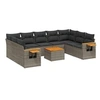 Image de Salon de jardin modulable resine tressee gris 10 pieces 9 personnes