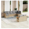Image de Salon de Jardin avec Coussins 9 pcs, Canapés de Terrasse, Ensemble de Meubles de Patio, Mobilier d'Extérieur, Beige 3227130