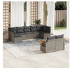 Image de Salon de Jardin avec Coussins 9 pcs, Canapés de Terrasse, Ensemble de Meubles de Patio, Mobilier d'Extérieur, Gris 3227131