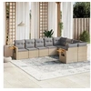 Image de Salon de Jardin avec Coussins 9 pcs, Canapés de Terrasse, Ensemble de Meubles de Patio, Mobilier d'Extérieur, Beige 3227144