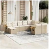 Image de Salon de jardin modulable beige 9 personnes 10 pieces 62 x 62 x 69 cm resine tressee