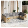 Image de Salon de Jardin avec Coussins 10 pcs, Canapés de Terrasse, Ensemble de Meubles de Patio, Mobilier d'Extérieur, Beige 3227165