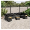Image de Salon de jardin modulable rotin noir 11 pieces 10 personnes