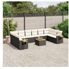 Image de Salon de jardin modulable rotin noir 3 pieces 10 personnes