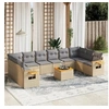 Image de Salon de jardin modulable rotin beige 11 pieces 10 personnes