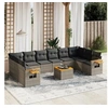 Image de Salon de jardin modulable rotin gris 11 pieces 10 personnes
