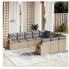 Image de Salon de Jardin avec Coussins 10 pcs, Canapés de Terrasse, Ensemble de Meubles de Patio, Mobilier d'Extérieur, Beige 3227179