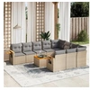 Image de Salon de jardin modulable resine tressee beige 11 pieces 10 personnes