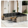 Image de Salon de jardin modulable resine tressee gris 11 pieces 11 personnes