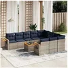 Image de Salon de Jardin avec Coussins 11 pcs, Canapés de Patio, Ensemble de Meubles, Mobilier de Terrasse Exterieur, Gris 3227188
