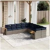 Image de Salon de Jardin avec Coussins 10 pcs, Canapés de Patio, Ensemble de Meubles, Mobilier de Terrasse Exterieur, Gris 3227195