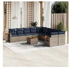 Image de Salon de Jardin avec Coussins 11 pcs, Canapés de Patio, Ensemble de Meubles, Mobilier de Terrasse Exterieur, Gris 3227202