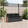 Image de Salon de jardin modulable resine tressee noir 3 pieces x 59 x 69 3 personnes