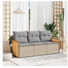 Image de Salon de Jardin avec Coussins 3 pcs, Canapés de Terrasse, Ensemble de Meubles de Patio, Mobilier d'Extérieur, Beige 3227438