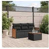 Image de Salon de jardin modulable resine tressee noir 4 pieces x 59 x 69 3 personnes