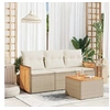 Image de Salon de jardin modulable resine tressee beige 4 pieces x 59 x 69 3 personnes