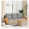 Image de Salon de jardin modulable resine tressee beige 4 pieces x 59 x 69 3 personnes