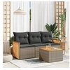 Image de Salon de jardin modulable resine tressee gris 4 pieces x 59 x 69 3 personnes