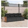 Image de Salon de jardin modulable resine tressee noir 4 pieces x 59 x 69 4 personnes