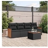 Image de Salon de jardin modulable resine tressee noir 5 pieces x 59 x 69 4 personnes