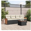 Image de Salon de Jardin avec Coussins 5 pcs, Canapés de Terrasse, Ensemble de Meubles de Patio, Mobilier d'Extérieur, Noir 3227456