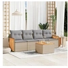 Image de Salon de Jardin avec Coussins 5 pcs, Canapés de Terrasse, Ensemble de Meubles de Patio, Mobilier d'Extérieur, Beige 3227459