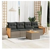 Image de Salon de jardin modulable resine tressee gris 5 pieces x 59 x 69 4 personnes