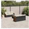 Image de Salon de Jardin avec Coussins 7 pcs, Canapés de Terrasse, Ensemble de Meubles de Patio, Mobilier d'Extérieur, Noir 3227470