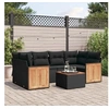 Image de Salon de Jardin avec Coussins 7 pcs, Canapés de Terrasse, Ensemble de Meubles de Patio, Mobilier d'Extérieur, Noir 3227476