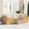 Image de Salon de jardin modulable resine tressee beige 7 pieces 62.0 x 62 x 69 6 personnes