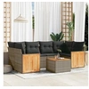 Image de Salon de jardin modulable resine tressee gris 7 pieces x 59 x 69 6 personnes