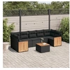 Image de Salon de Jardin avec Coussins 8 pcs, Canapés de Terrasse, Ensemble de Meubles de Patio, Mobilier d'Extérieur, Noir 3227490
