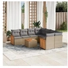 Image de Salon de jardin modulable resine tressee beige 9 pieces x 59 x 69 8 personnes