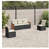 Image de Salon de Jardin avec Coussins 5 pcs, Canapés de Terrasse, Ensemble de Meubles de Patio, Mobilier d'Extérieur, Noir 3227526