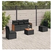 Image de Salon de Jardin avec Coussins 6 pcs, Canapés de Terrasse, Ensemble de Meubles de Patio, Mobilier d'Extérieur, Noir 3227532