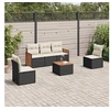 Image de Salon de Jardin avec Coussins 6 pcs, Canapés de Terrasse, Ensemble de Meubles de Patio, Mobilier d'Extérieur, Noir 3227533
