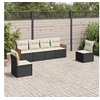 Image de Salon de Jardin avec Coussins 6 pcs, Canapés de Terrasse, Ensemble de Meubles de Patio, Mobilier d'Extérieur, Noir 3227540
