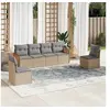 Image de Salon de Jardin avec Coussins 6 pcs, Canapés de Terrasse, Ensemble de Meubles de Patio, Mobilier d'Extérieur, Beige 3227543