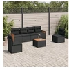 Image de Salon de Jardin avec Coussins 7 pcs, Canapés de Terrasse, Ensemble de Meubles de Patio, Mobilier d'Extérieur, Noir 3227546