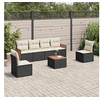 Image de Salon de Jardin avec Coussins 7 pcs, Canapés de Terrasse, Ensemble de Meubles de Patio, Mobilier d'Extérieur, Noir 3227547