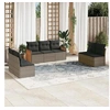 Image de Salon de jardin modulable resine tressee gris 7 pieces x 59 x 69 7 personnes