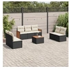Image de Salon de Jardin avec Coussins 8 pcs, Canapés de Terrasse, Ensemble de Meubles de Patio, Mobilier d'Extérieur, Noir 3227561